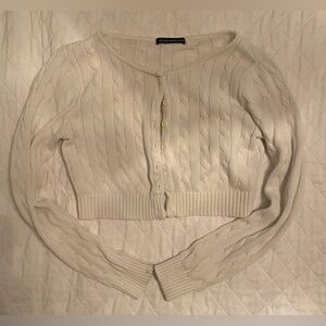 Brandy Melville white Long Sleeve Crop-top.